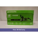 Greenworks Cordless Chainsaw, 48v, 2x24v, GD24X2CS36. No Charger and No Batteries