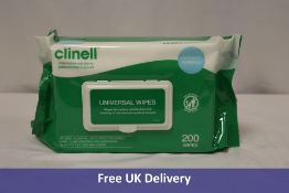 Six Clinell Universal Wipes CW200, 200 Wipes Per pack. Expiry 12/2026