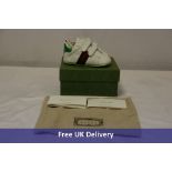 Gucci Baby New Ace Leather Crib Shoes, White, 18