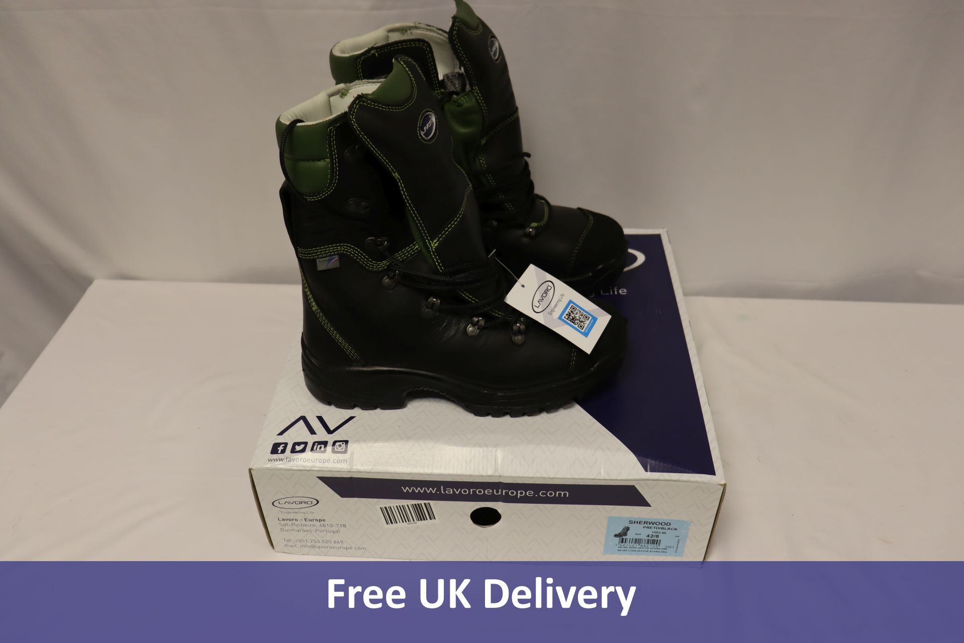 Lavoro Sherwood Chainsaw Boots, Preto/Black, UK 8