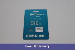 Four Samsung Evo Select Micro SD 512GB Memory Cards, with SD Adapters
