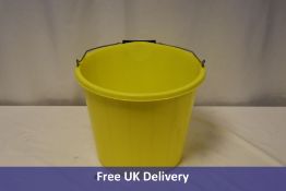 Fifteen Srendi Yellow Plastic Builders Buckets, 3 Gallon, 14 Litre