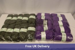 Seven King Cole Big Value Super Chunky Wool, 5x Amethyst, 2x Camuflage, 100g, 10 Pack