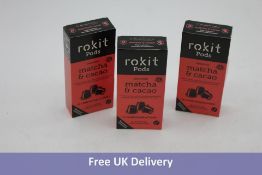 Twenty Two Packs of Rokit Pods, Organic Japanese Matcha Cacao Herbal Tea Pods Compatible with Nespre
