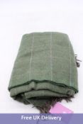 Hettie Platinum Wool Throws Blankets, Dark Green, Size L