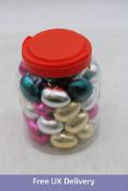 Two Percussion Plus Tubs of 40 Egg Shakers, Mixed metallic colours