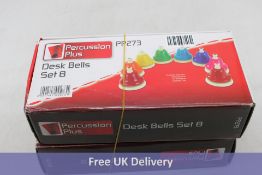 Two Boxes of Percussion Plus Desk Bells, Set of 8 Colours