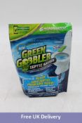 Forty Packs Green Gobbler Septic Tank Saver Pods, 6 Pods Per Pack, Some Packs Damaged