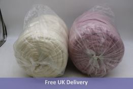 Six Rolls of Wooliny Premium Worsted Merino Wool, Each Roll 4.6kg, 2x Beige, 2x Pink, 1x Grey and 1x