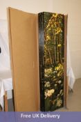 Decorative Folding 5-Panel Forest Stream II Room Screen Divider, Green/Brown, Size 225cm x 170cm