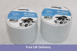 Twelve Canopus RV Seal Repair Waterproof Tape, White, Size 10.16cm x 6.9m