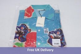 Drôle De Monsieur Flower Riviera Shirt, Sky Blue, UK L