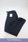 SuitSupply Navy Soho Trousers, Blue, Size 32/Short