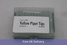 Six packs of 96x Yellow Pipet Tips, 1-200ul
