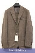SuitSupply Havana Patch Jacket, Suit3P- Brown, UK 44L With Suitsupply Men's Trousers, Brown, UK 44L