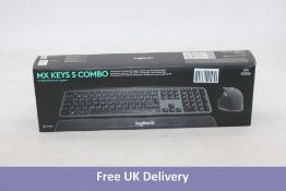 Logitech MX Keys S Combo Advanced Wireless Illuminated Keyboard & Mouse, Black