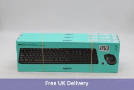 Three Logitech MK295 Silent Keyboard and Mouse Sets, QWERTY English, Graphite
