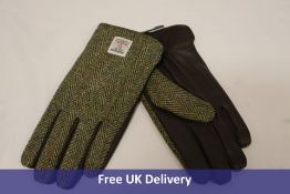 Two Pairs Islander Harris Tweed Men's Gloves with Touch Screen Technology, Chestnut, Large