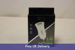 Ten ANG Fast Car Charger Dual USB, 3.1 A, White