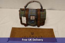 Islander Harris Tweed Chestnut Blue Tartan Mini Satchel