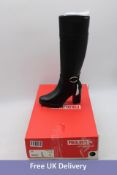 Connelly Leather Square Heeled Thigh-high Boots, Black, Size 38. Box damaged