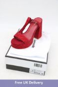 Larroude Women's Dolly Crystal Sandal, Lipstick Red, Size 9