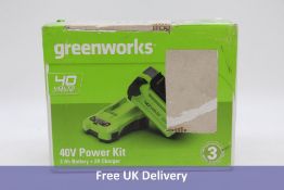 Green Works 2Ah Battery Universal Charger Kit, Green/Black, 40V