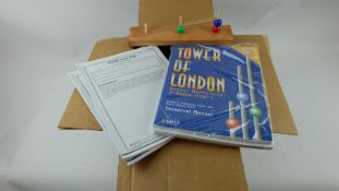 2 x Tower of London Drexel Universirty 2nd Edition Technical Manuals, 2 x Score Sheets, 4 x Wood Sta