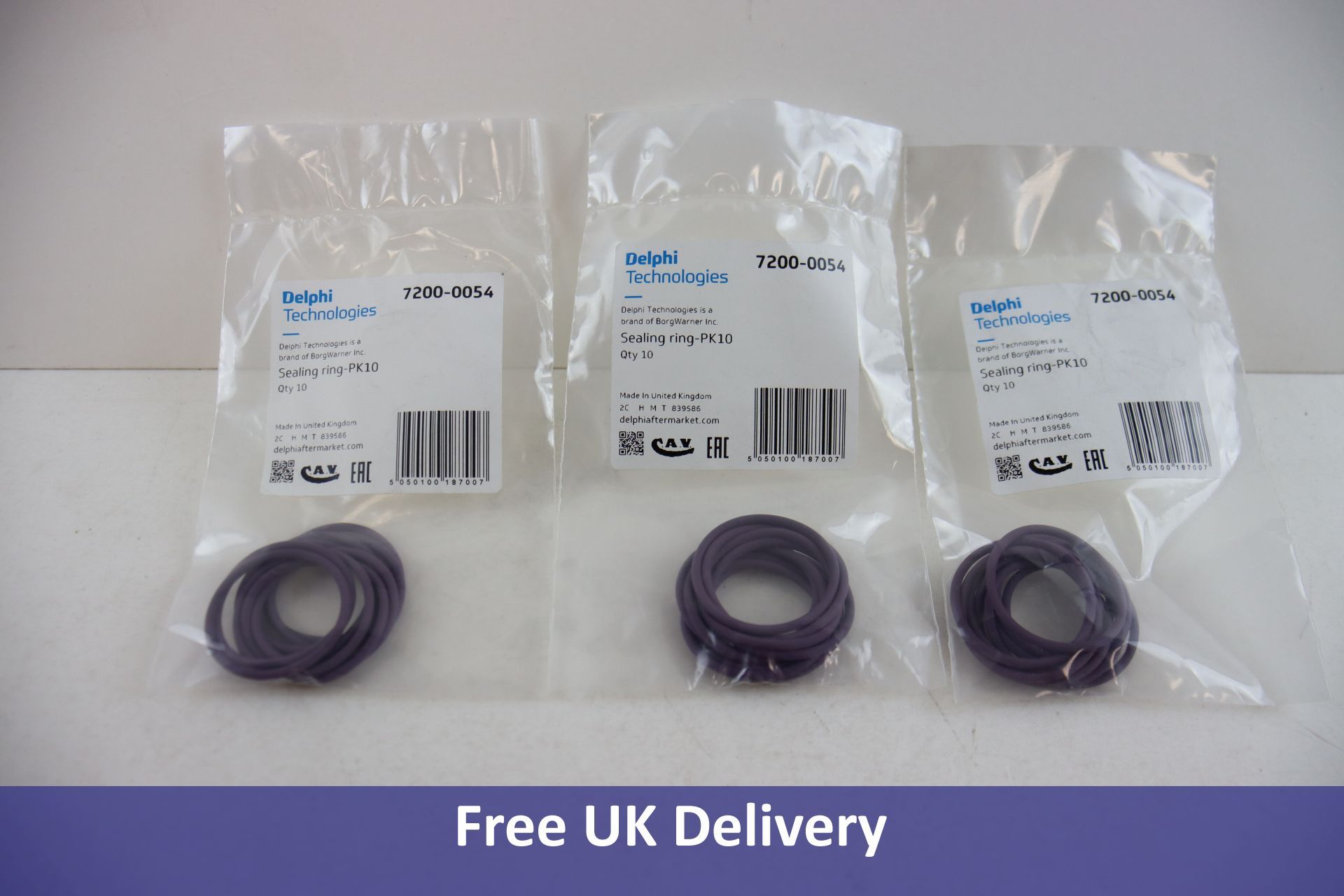 Approximately Three Hundred Packs of Ten Delphi Technologies Diesel Sealing O Rings, 7200-0054