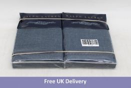 Two Ralph Lauren EU Standard Pillow Cases, Blue