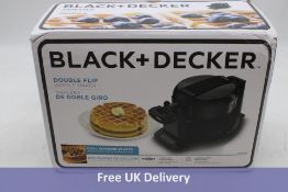 Black and Decker Double Flip Waffle Maker, Black, Non-UK Plug. Box damaged