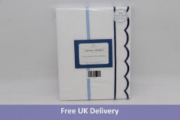 Sophie Conran Embroidered Scallop Bedlinen, White and Navy, Super King Duvet Cover, 260cm x 220cm