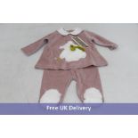 Marlu Pret a Porter IF6417 Baby's Set, Lime Pink Bear, Size 3-6