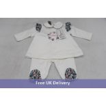 Marlu Pret a Porter IF1617 Baby's Set, Panna Eucalipto Rosa Lillato, Size 3-6