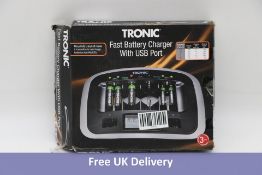 Tronic Fast Charge Battery Charger, USB Port, AA / AAA, UK Plug. Box damaged, Not Tested