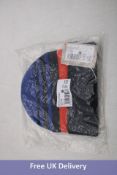 Six Jack Wolfskin Stripy Knit Winter Hats to include 3x Active Blue/Black/Orange, Size S, 3x M