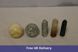 Assorted Healing Crystals to include 3x Spheres, 9x Free Standing Points