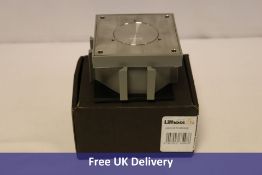 Two Lithoss Floor Sockets, Brushed Stainless Steel. IP64