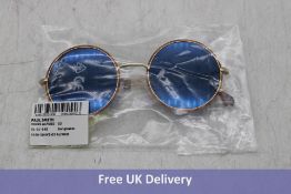 Paul Smith PS004V2 Alford 03 Round Frame Sunglasses, Gold/Brown with Blue Lens, Size 51-21-145, No C