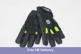 Ten Pairs Tegera Cold Resistant Gloves 517, Black/Green, Size 10/XL