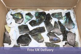 Approximately 90x pieces of Labradorite of Various Sizes and Shapes