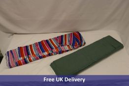 Two Quality Textiles items to include 1x Poly Satin Print Stripes, Multicoloured, 1x Aivy, Dusty Gre