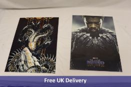 Two Displate Metal Posters to include 1x Dragons, 1x Black Panther