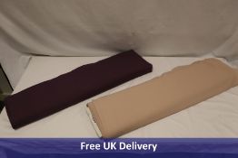 Two Quality Textiles to include 1x Crepe Stretch, Skin, 10.20m, 1x Viscose Twill, Mauve, 9.50m