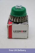 Five Lessmann Knot Cup Brush 65MM M14X2.0, 0.50 Stainless Steel Wire, Boxes Damaged