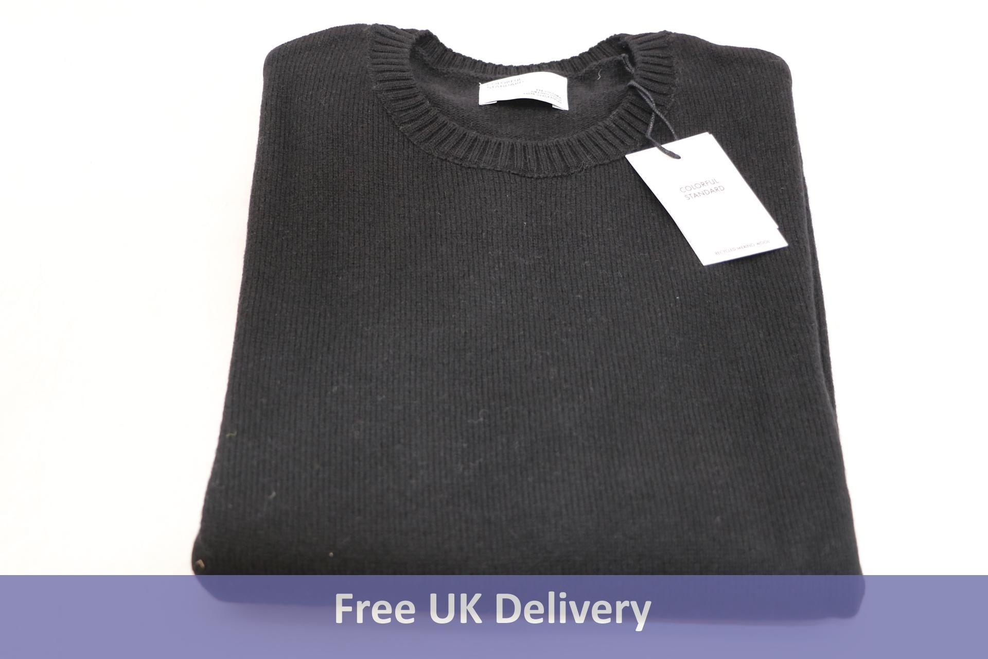 Colorful Standard Marino Wool Crew Neck Jumper, Deep Black, Size L