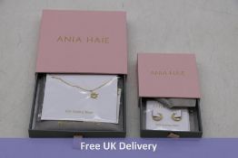 Two Ania Haie items to include 1x Midnight Star Necklace, Sterling Silver and 1x Rope Huggie Hoop Ea