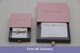 Two Ania Haie items to include 1x Lapis Evil Eye Bracelet, Sterling Silver and 1x Lapis Star Huggie