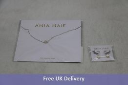 Two Ania Haie items to include 1x Pearl Necklace, Sterling Silver and 1x Pearl Mini Hoop Earrings, S