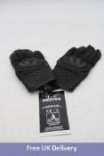 The Rokker Men's Tucson Perforated Leather Gloves, Black, Size L